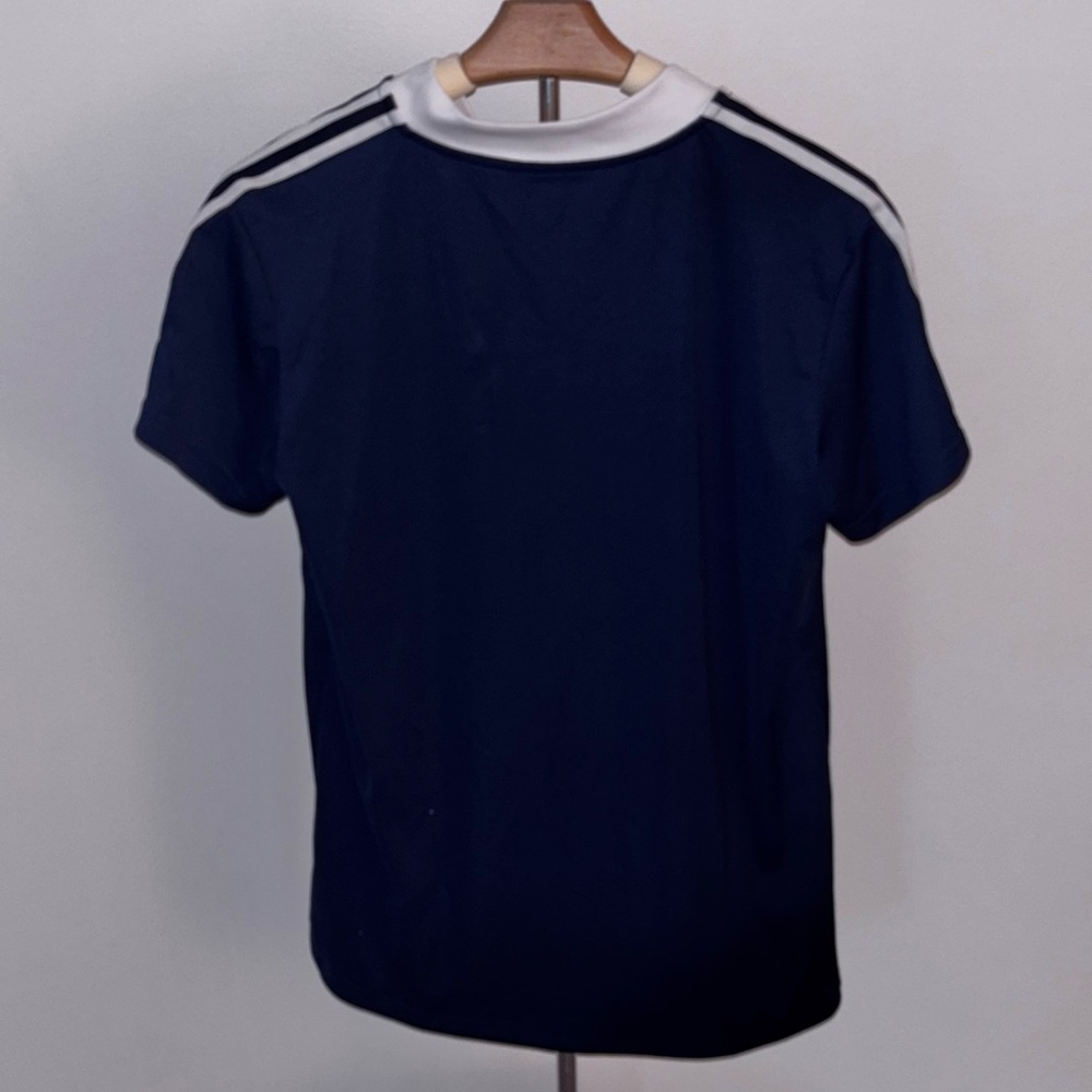 adidas Navy Short Sleeve Tee with White Accents - Picture 2 of 4